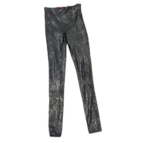Spanx Leopard print faux leather leggings Size small - Picture 1 of 5